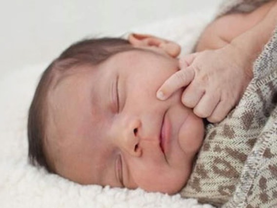 close-up of sleeping baby