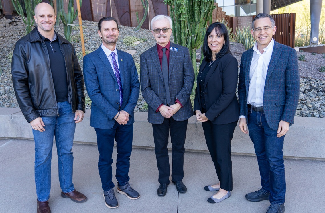 five researchers stand outside at the College of Medicine – Phoenix
